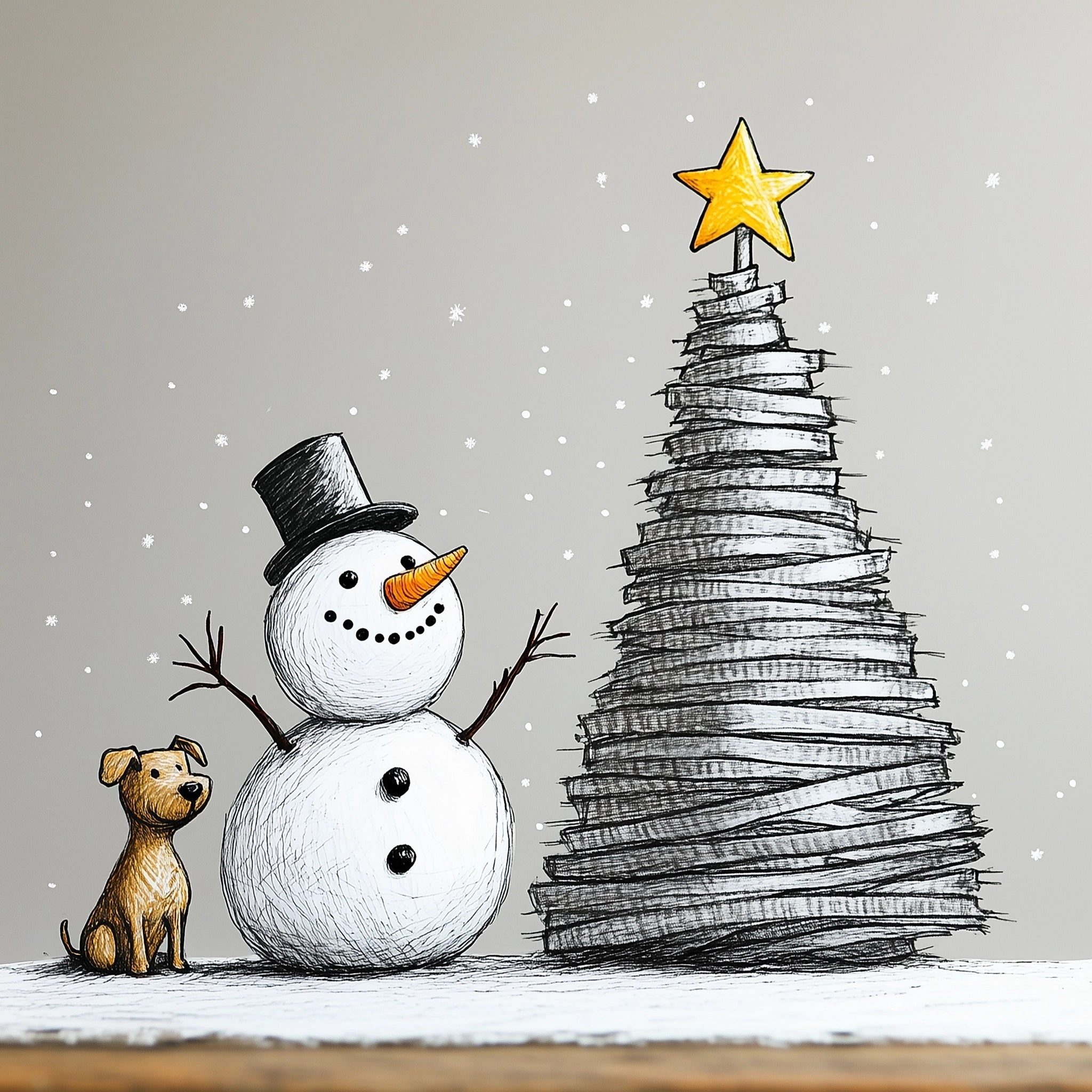 Snowman & Pup Holiday Cheer Christmas Card
