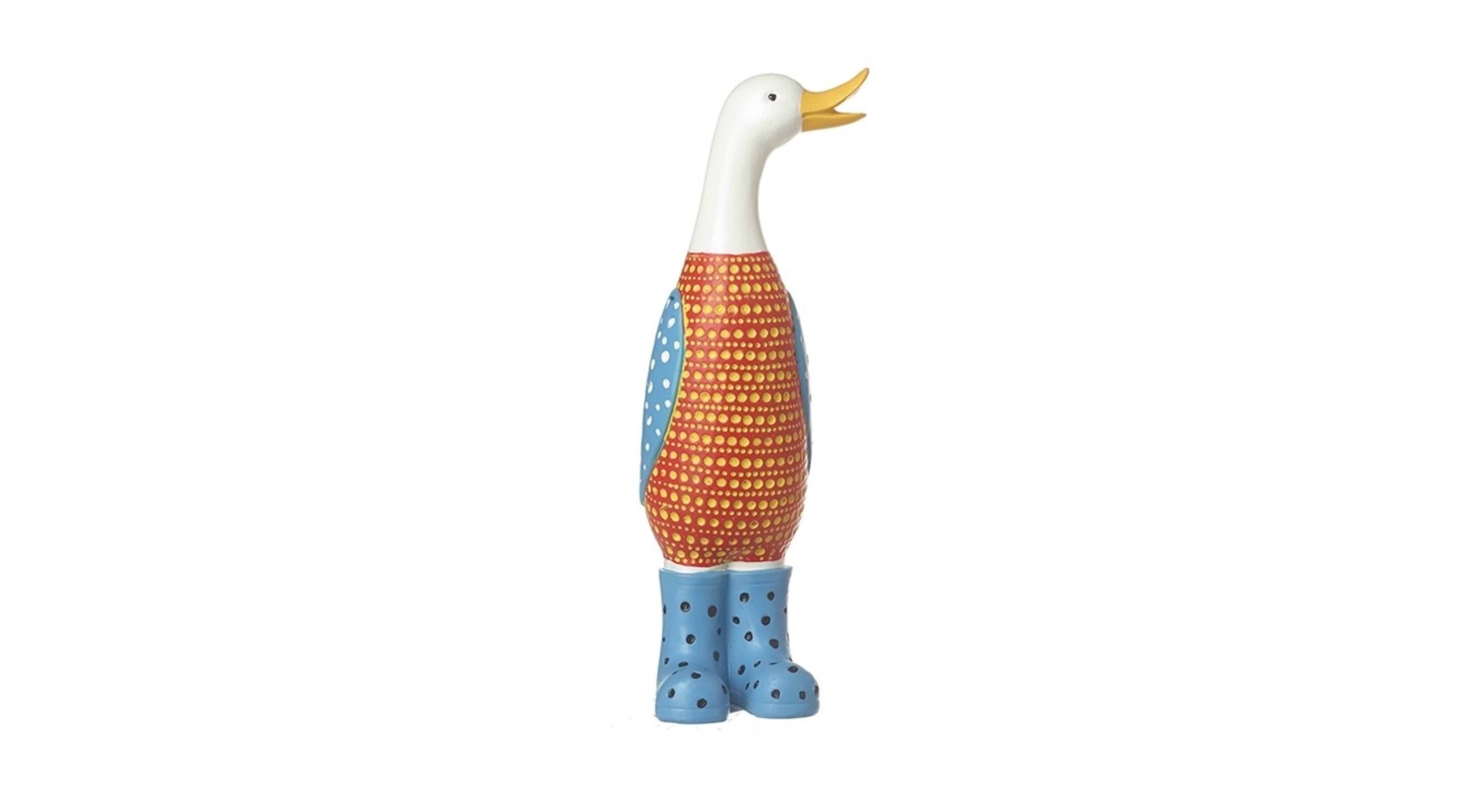 Whimsical Duck in Colorful Boots Ornament