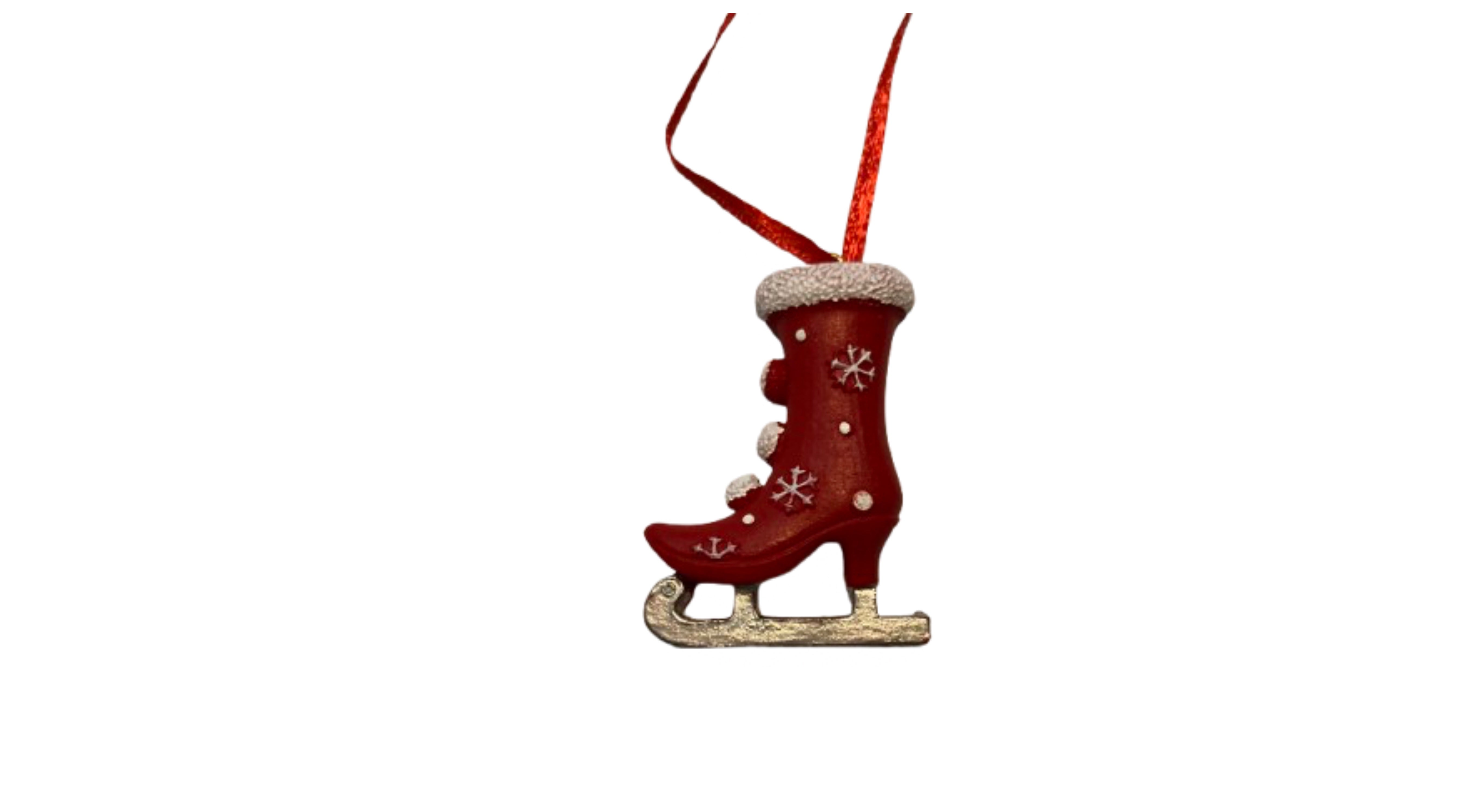 Red Ice Skate Christmas Ornament