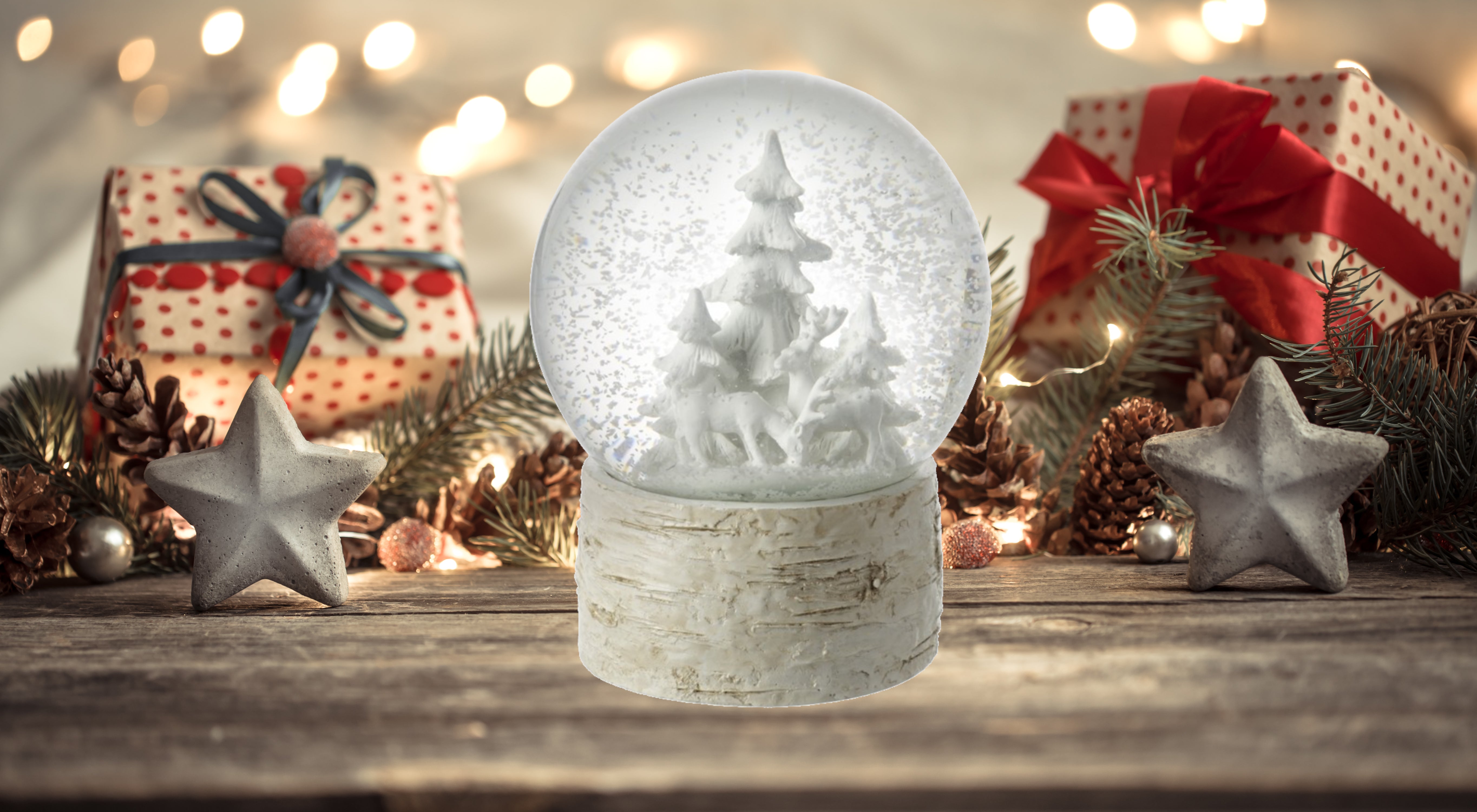Deer and Tree Snow Globe