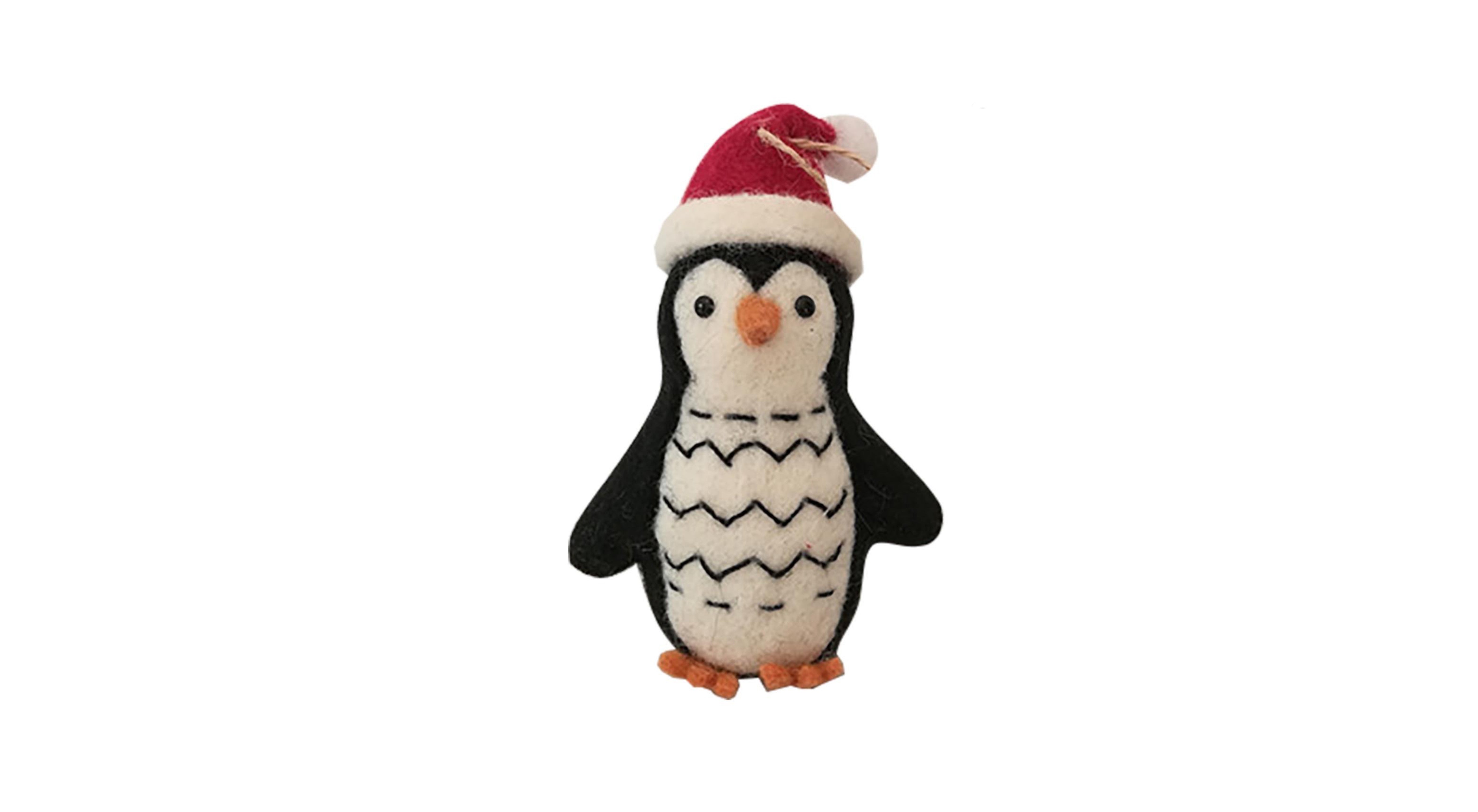 Hanging Penguin with Santa Hat