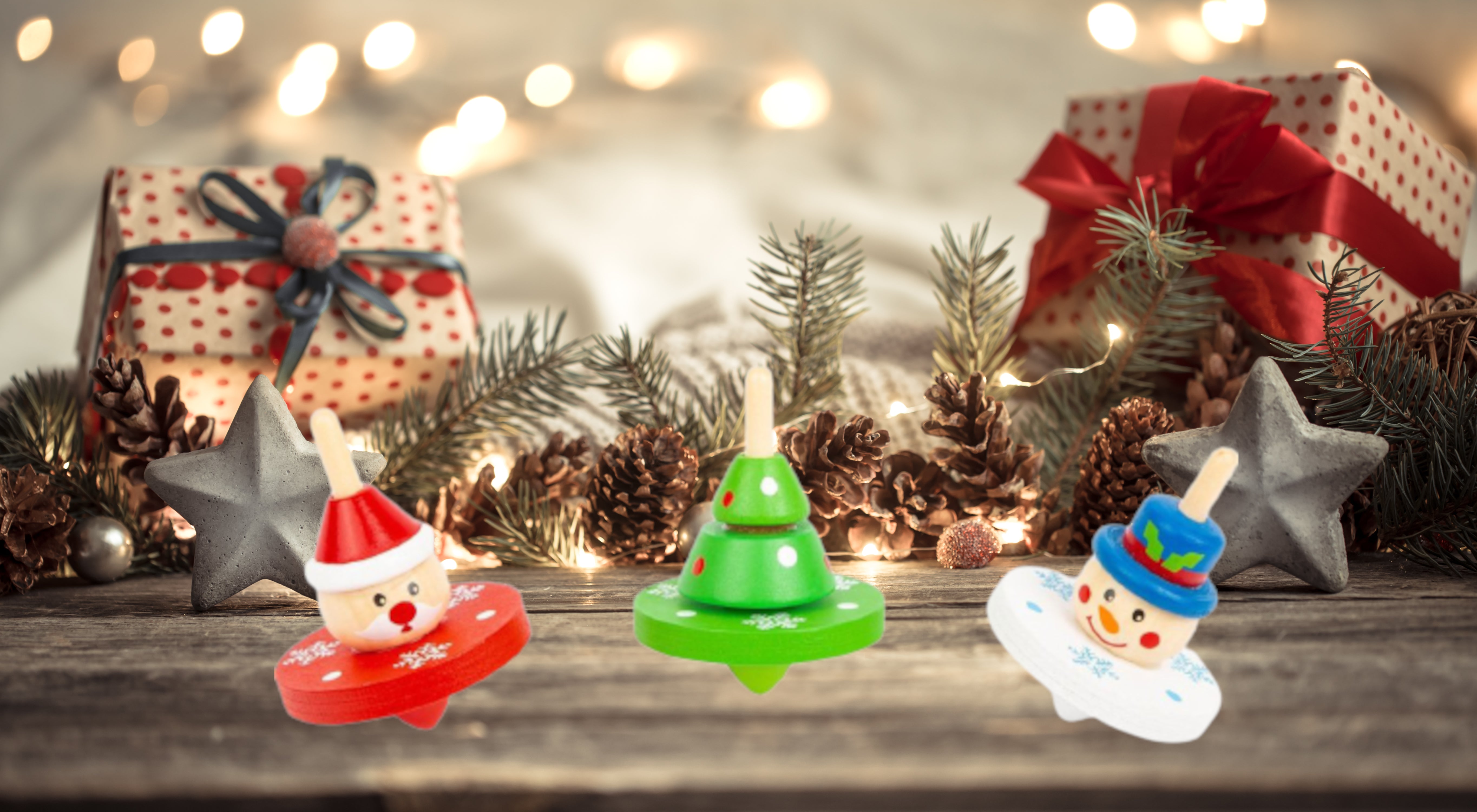 Wooden Spinning Santa, Tree Or Snowman