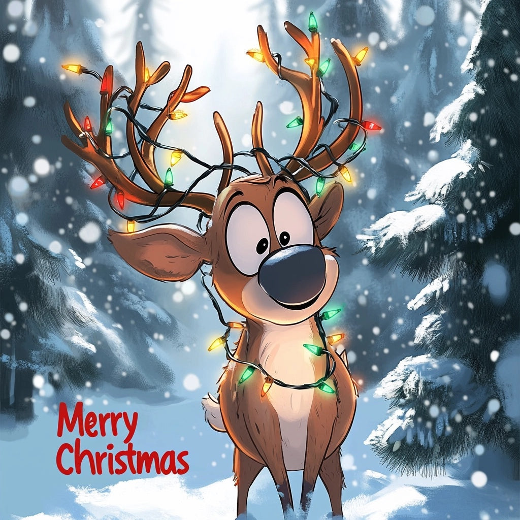 Festive Reindeer Christmas Card