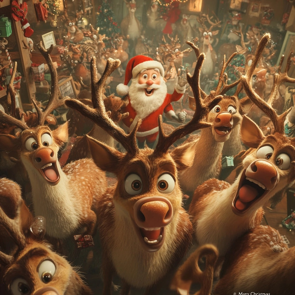 Christmas cheer with Santa and his reindeer friends