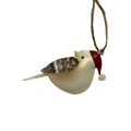 Christmas Bird with Santa Hat Ornament