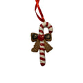 Candy Cane with Bow Christmas Ornament