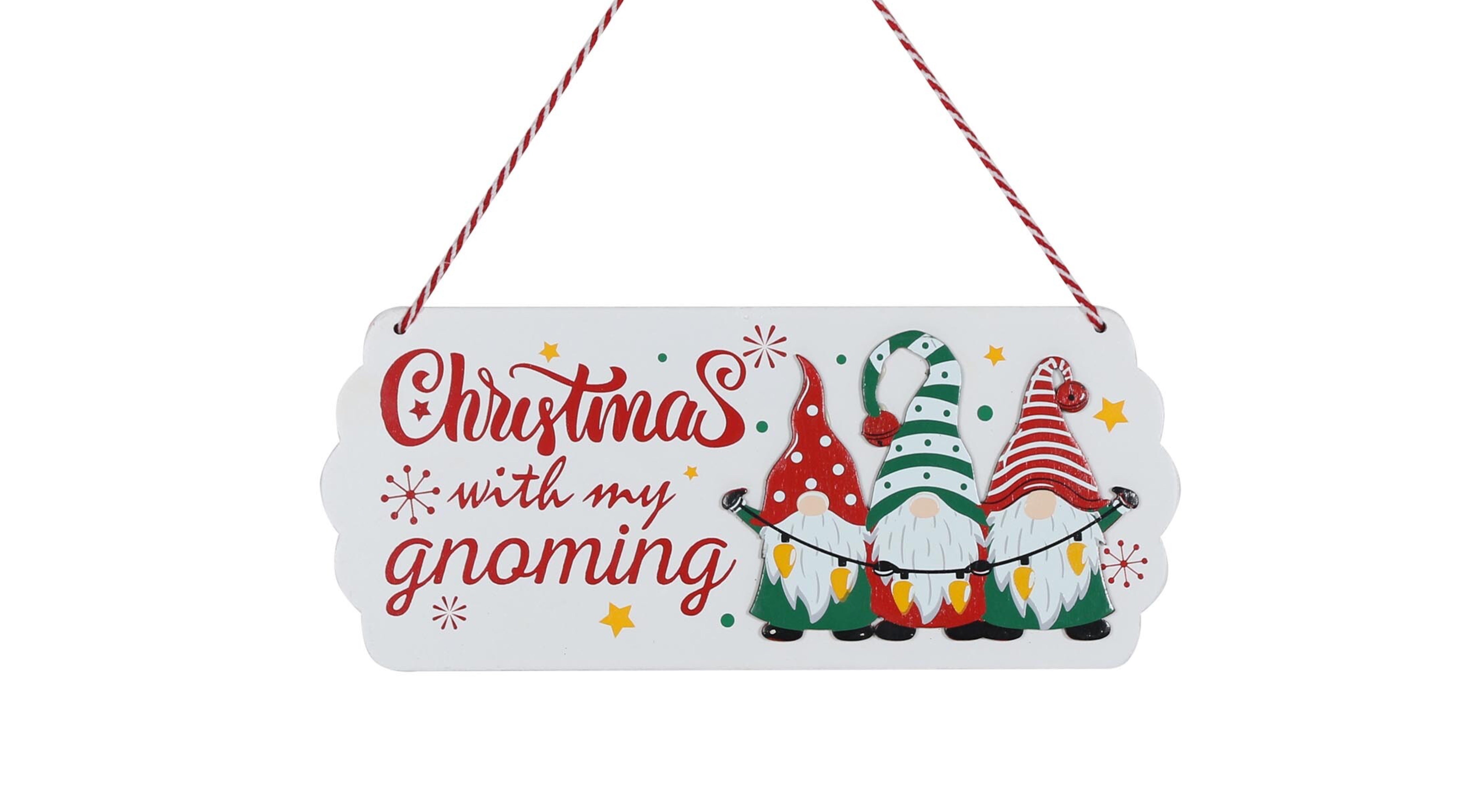 "Christmas with My Gnoming" Wooden Holiday Sign