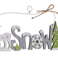 Wooden "SNOW" Hanging Decoration