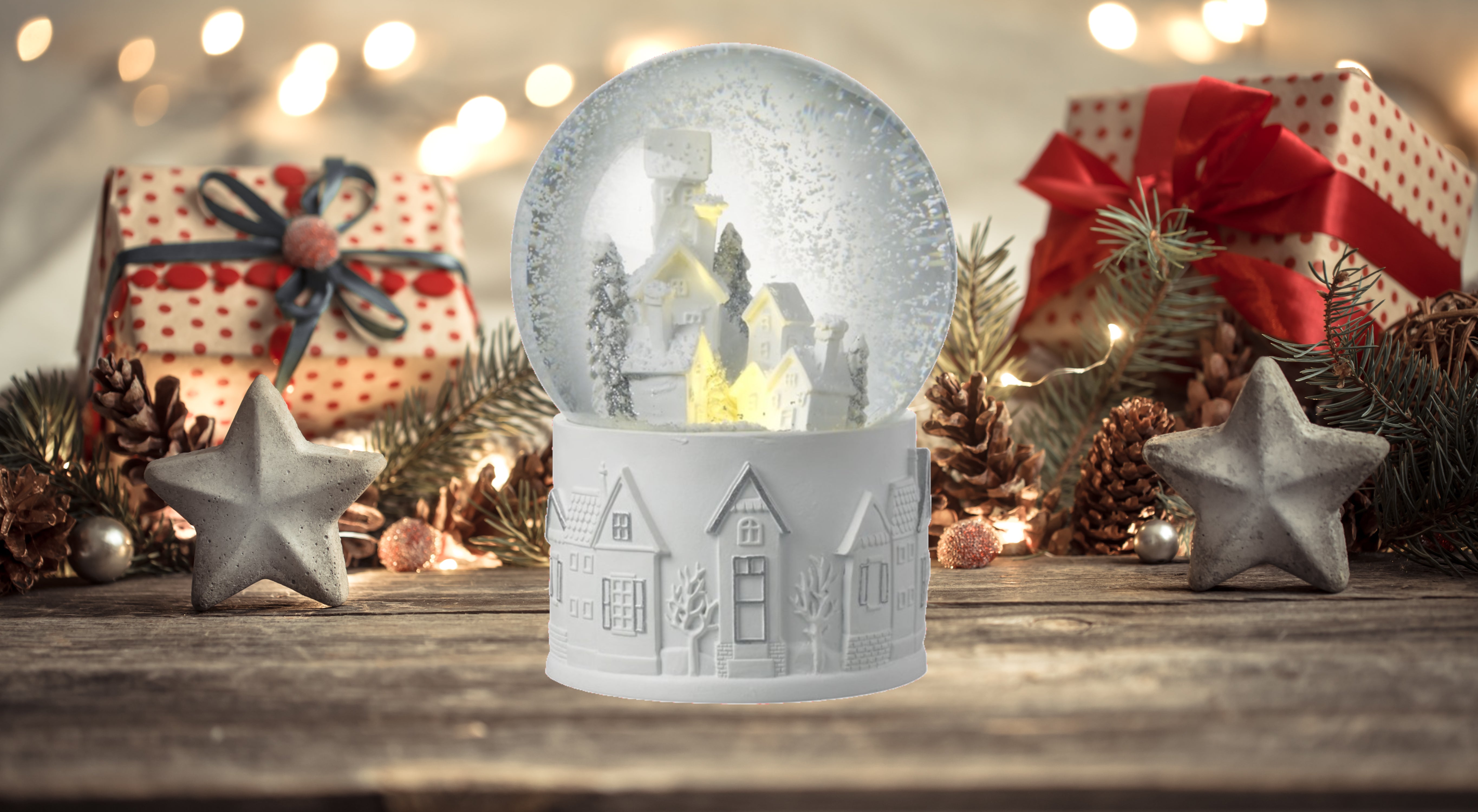 Snow Globe House Light Up Scene