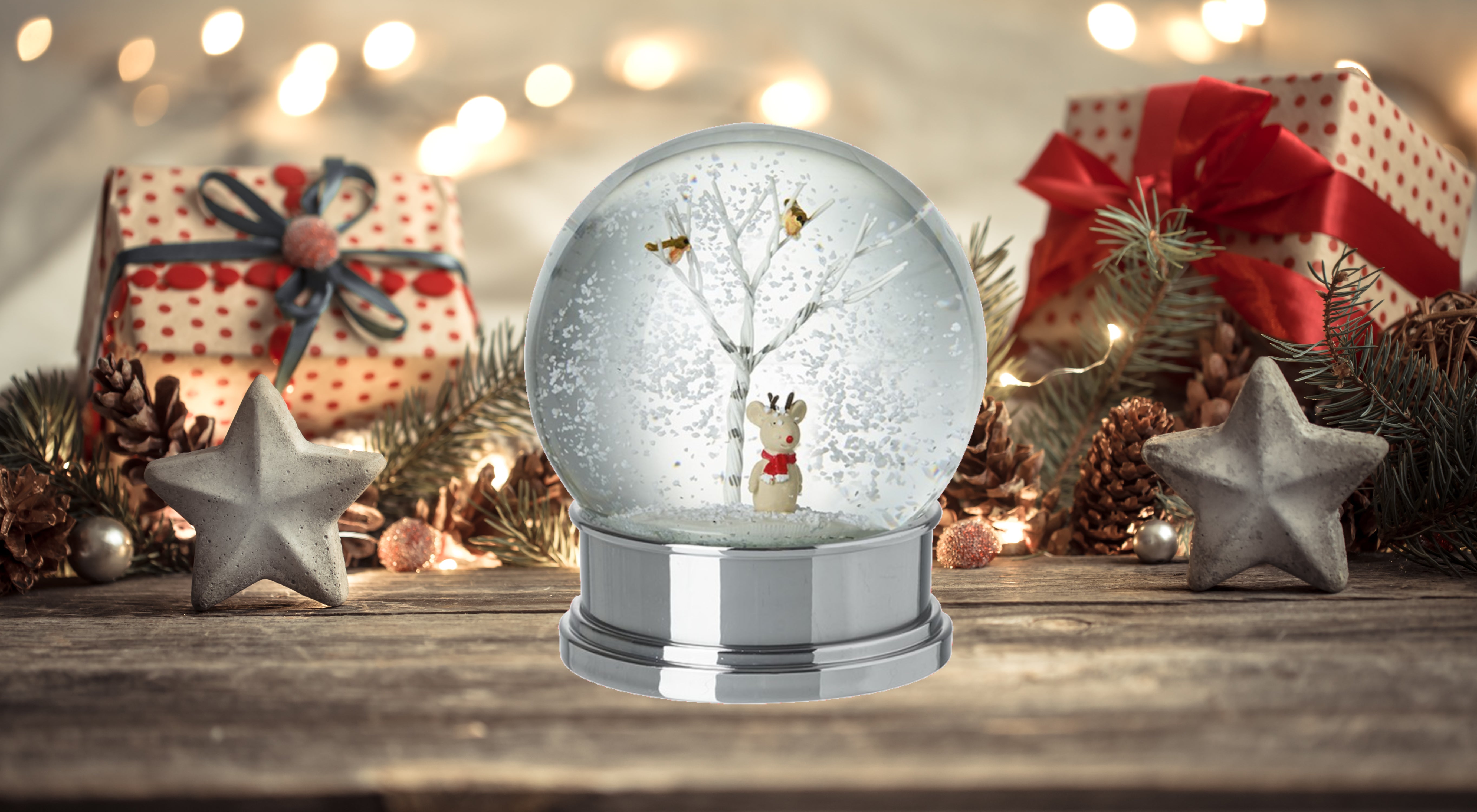 Snow Globe With Tree and Reindeer Inside