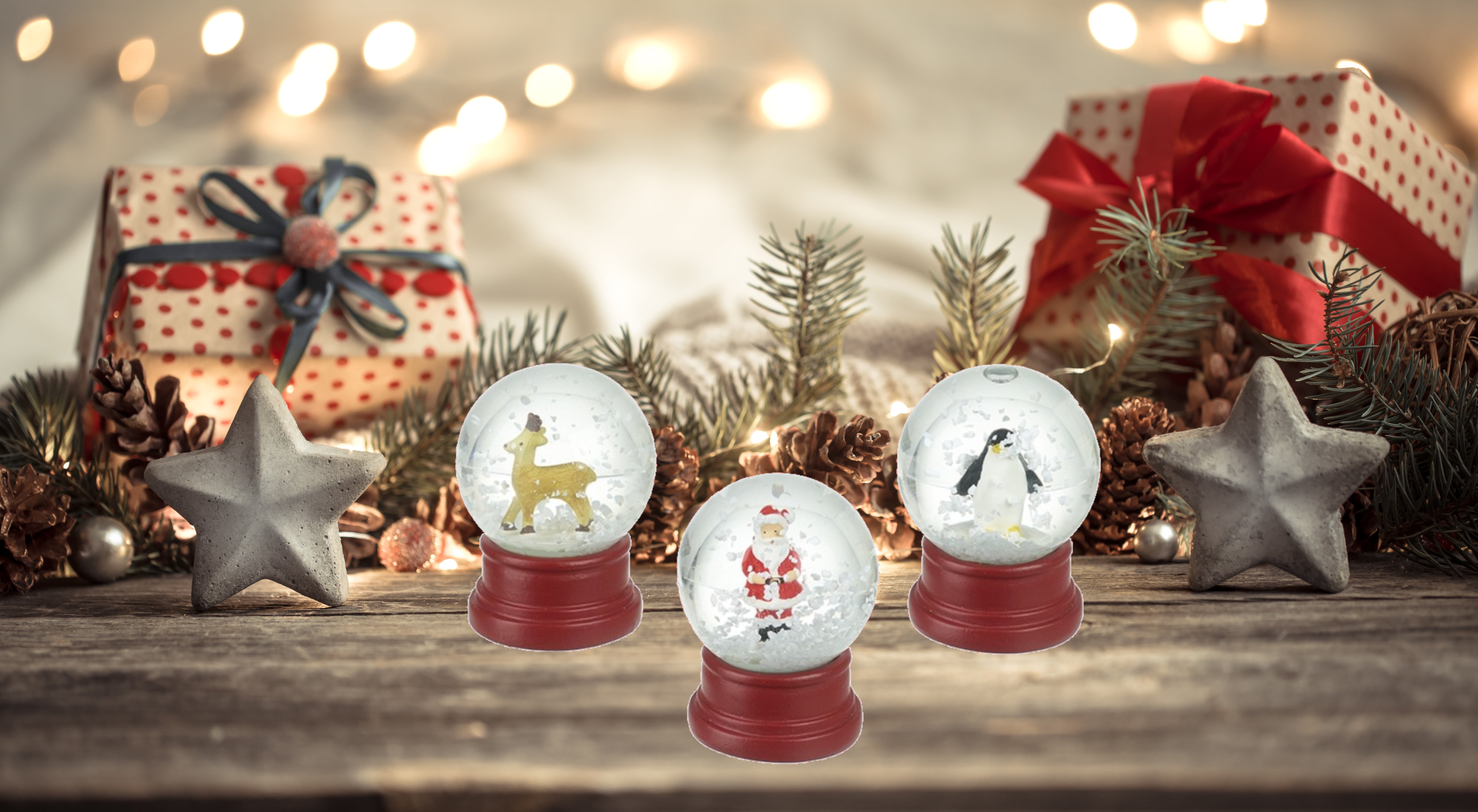 Miniature Santa/Deer/Penguin Snow Globe