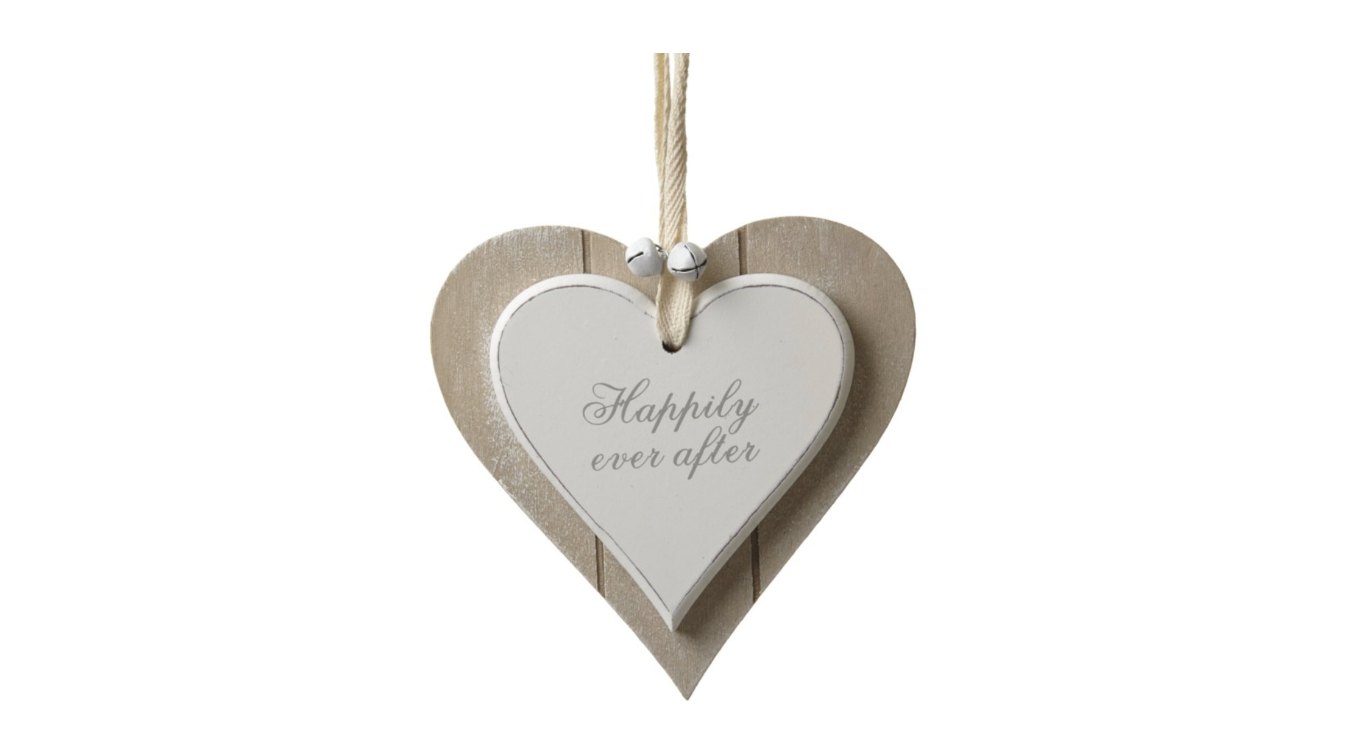 Hanging Wooden Heart Happily Ever After