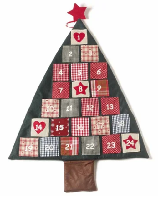 FABRIC CHRISTMAS TREE ADVENT CALENDAR